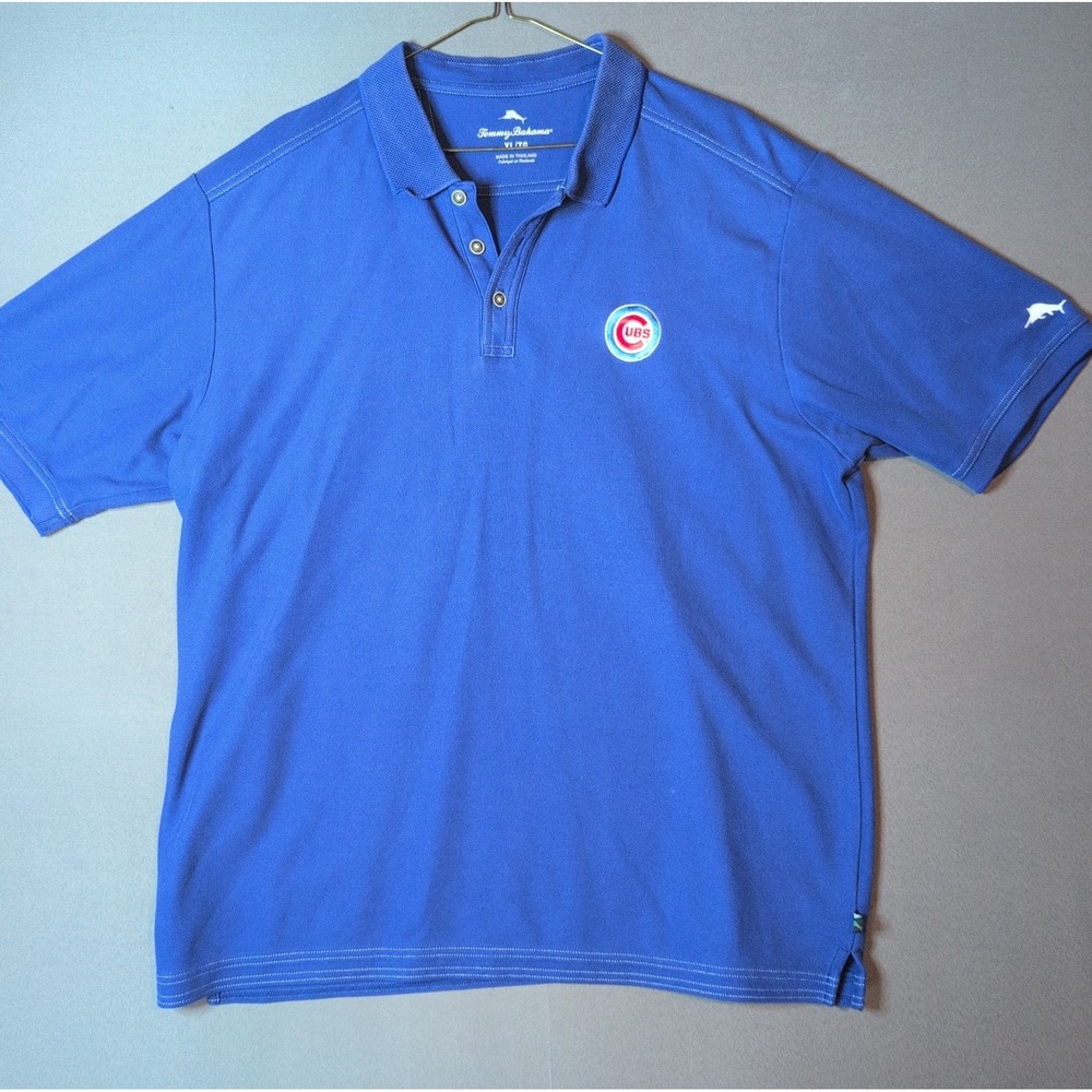 Tommy Bahama Chicago Cubs Island Zone Supima Polo Blue Mens XL